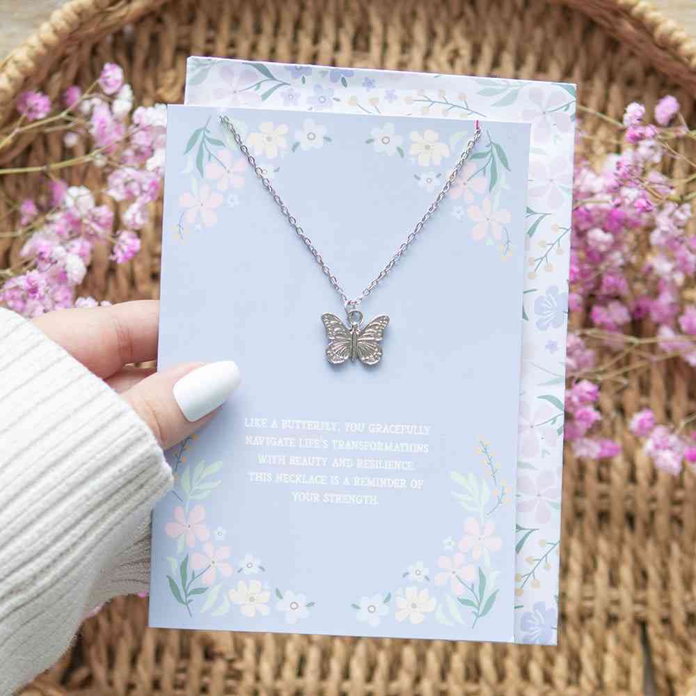 Something Different - Butterfly Karte mit Halskette - Mehrfarben